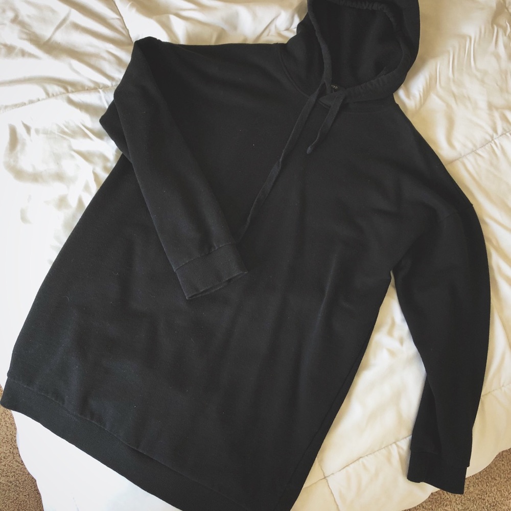 Black Long Sleeve Hoodie Dress